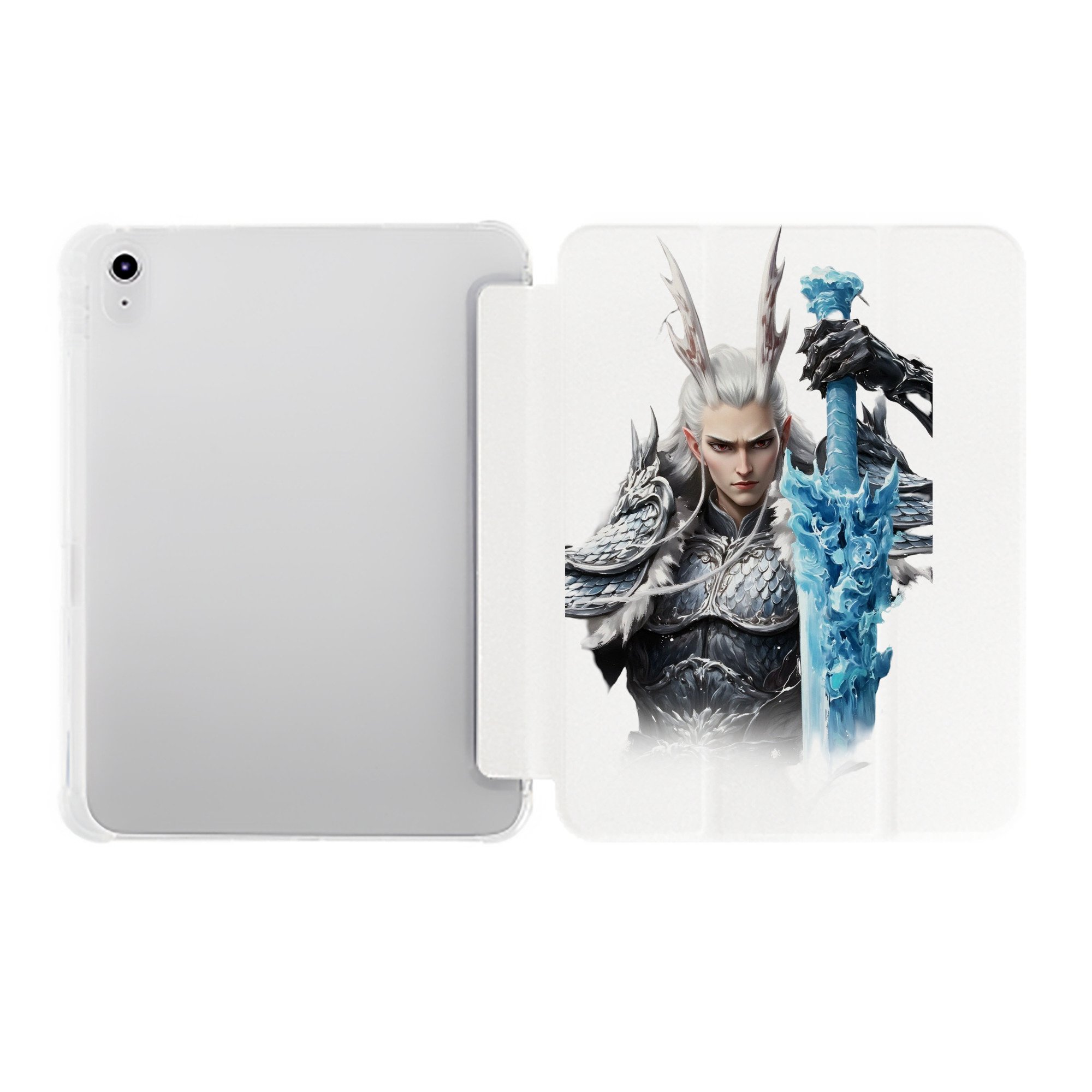 （画像用） Ne Zha 2 ナタ 魔童の大暴れ IPad ケース ペン収納付き 三つ折りスタンド PUレザー×シリコン 対応機種9.5/10.5/10.9インチ